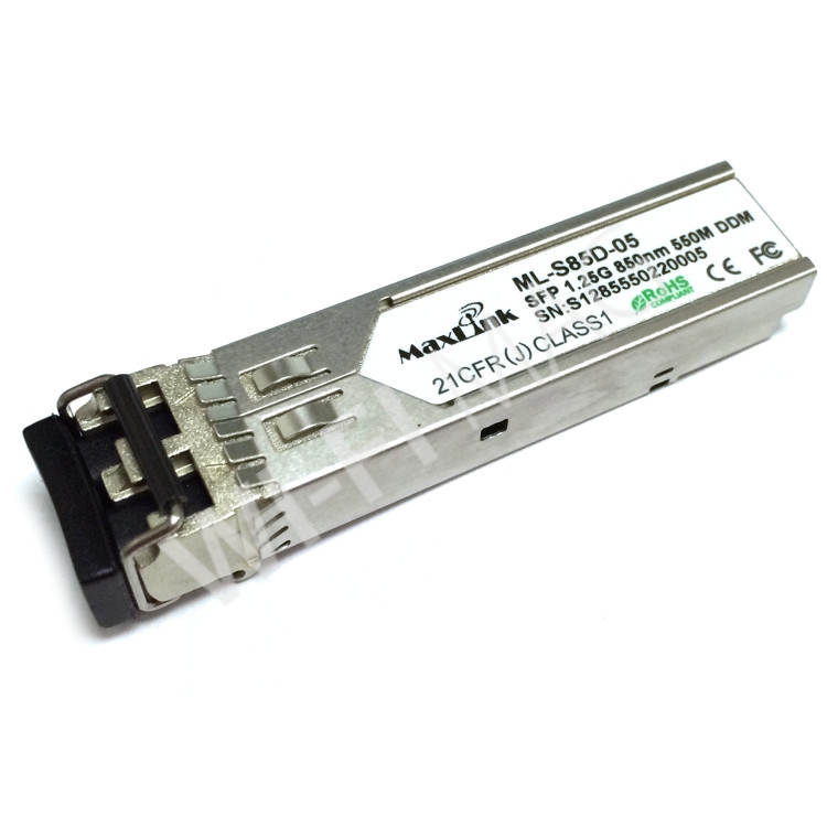 Max Link 1.25G SFP optical module, MM, 850nm, 550m, 2x LC connector, DDM, оптический модуль