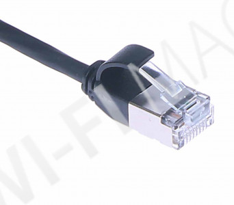 Кабель патч-корд Masterlan Comfort patch cable U/FTP, Cat6A, extra slim, LSZH, 0.5 м, экранированный, черный