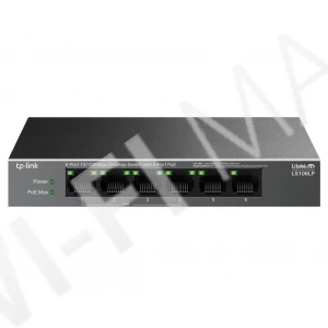 TP-Link LS106LP, LiteWave 6-портовый 10/100 Мбит/с (4 PoE) неуправляемый коммутатор