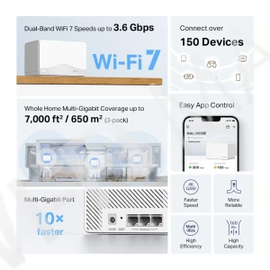 Mercusys Halo H25BE (3-pack) BE3600, двухдиапазонная Mesh-система Wi-Fi 7 (3 устройства)
