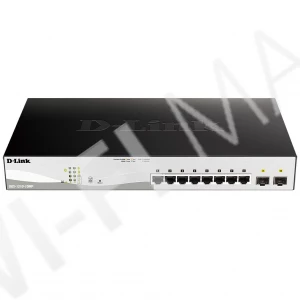 D-Link DGS-1210-10MP/FL, управляемый коммутатор с 8 портами PoE (1 Гбит/с) и 2 портами SFP (1 Гбит/с)