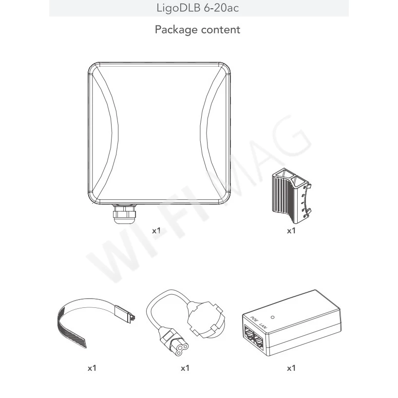 LigoWave Ligo DLB 6-20ac, уличная антенна панельная активная 6 ГГц