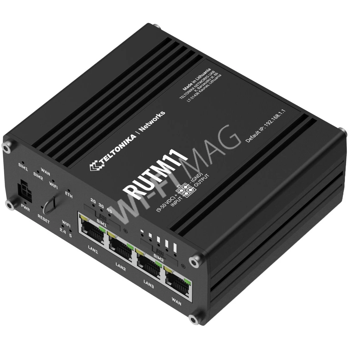 Teltonika RUTM11, двухдиапазонный промышленный маршрутизатор 4G LTE Cat 6 c GNSS и 2-мя слотами для SIM