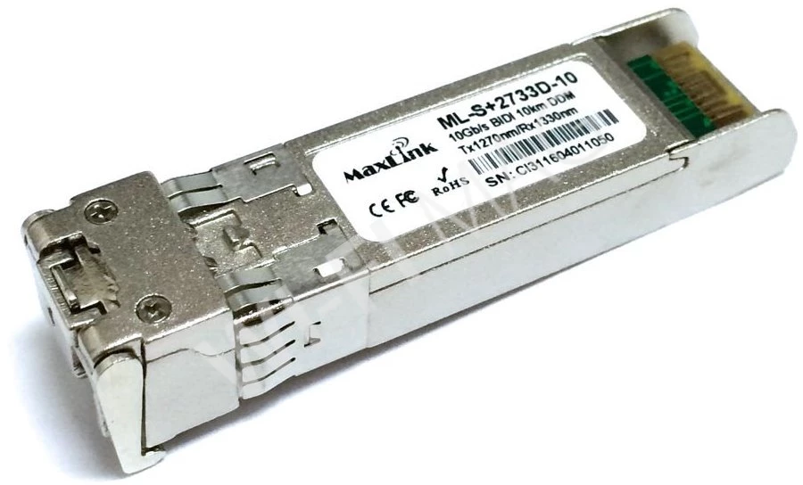 Max Link 10G SFP+ optical module, WDM, SM, Tx 1270/Rx1330nm, 10km, 1x LC connector, DDM, оптический модуль