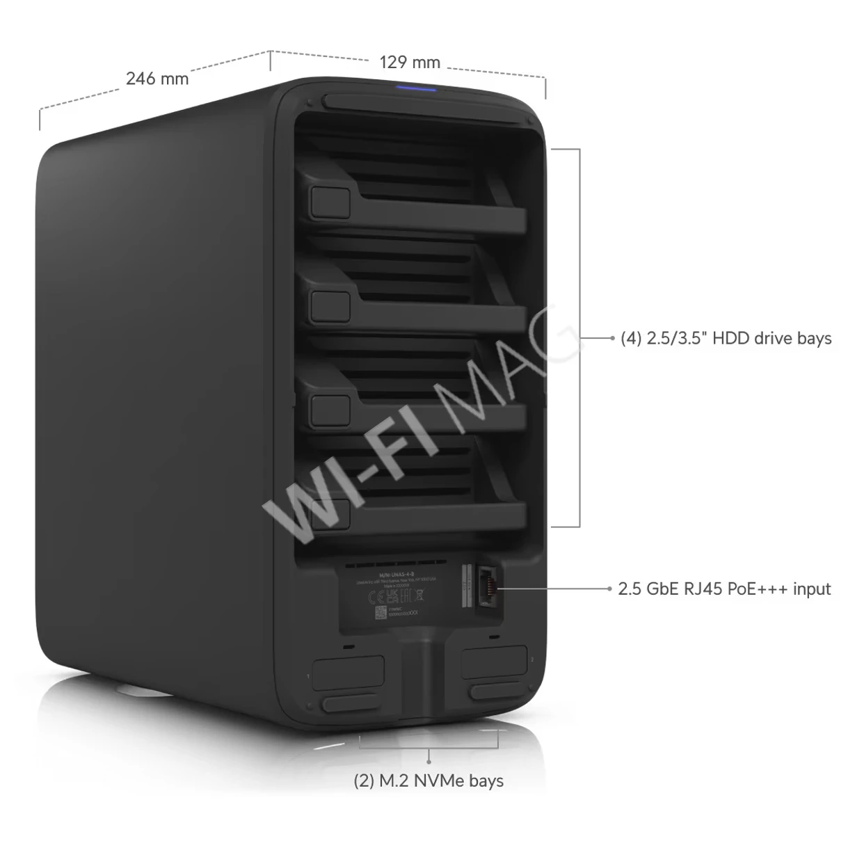 Ubiquiti UniFi Network Storage UNAS 4 Black, черное сетевое хранилище