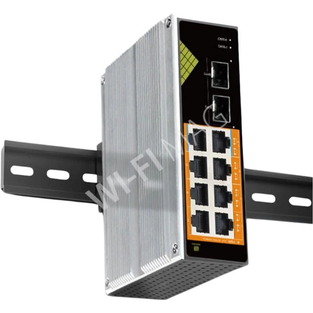 Conexpro GNT-IG1210FP-DC, промышленный с 8 PoE (1 Гбит/с) и 2 SFP портами неуправляемый коммутатор