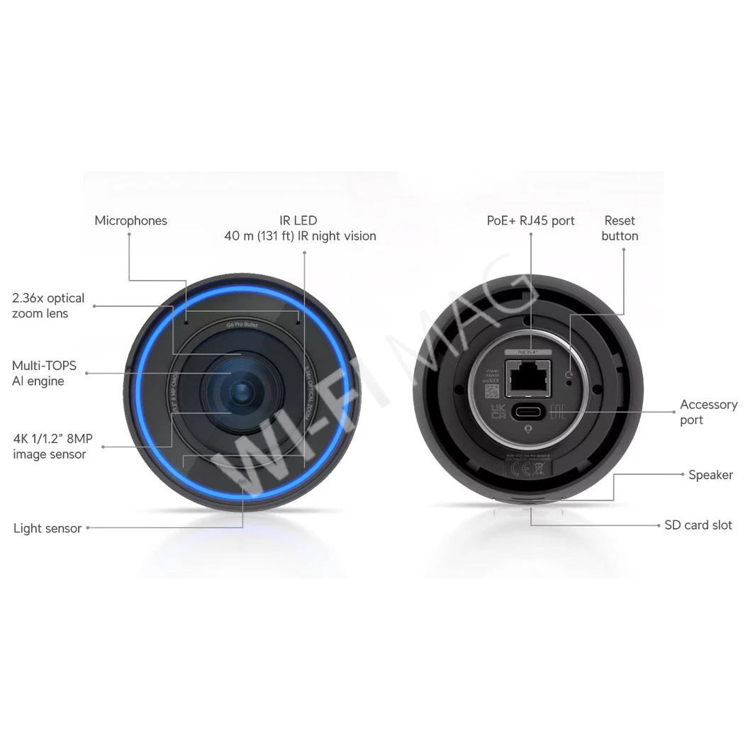 Ubiquiti UniFi G6 Pro Bullet Camera Black, 8 Мп уличная PoE+ с 2,36-кратным зумом и ночным видением черная IP-видеокамера