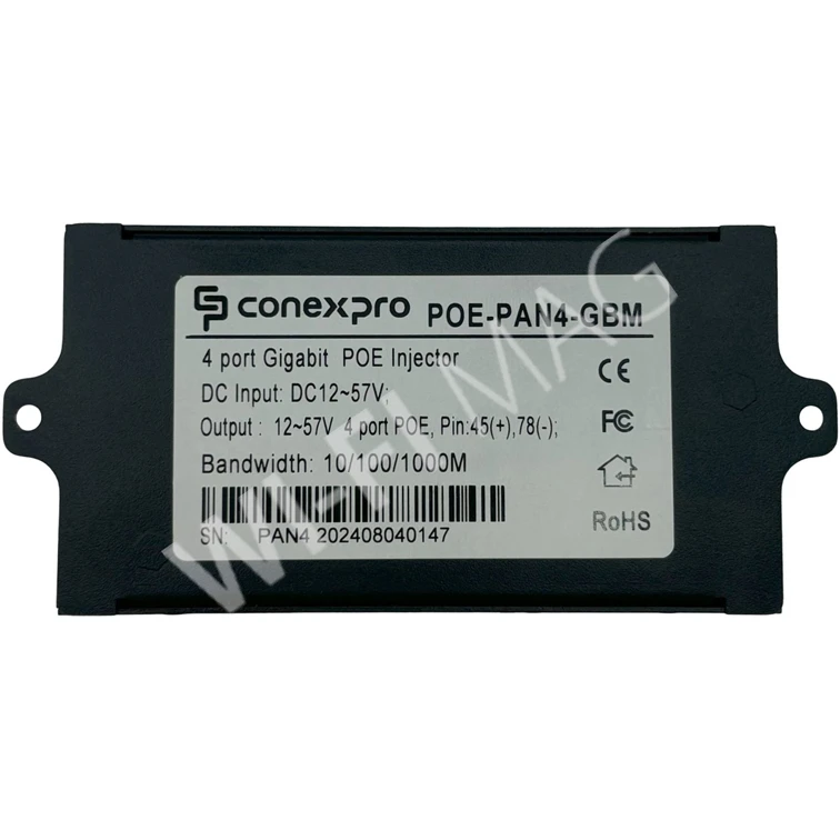 Conexpro POE-PAN4-GBM, 4-портовый гигабитный пассивный PoE-инжектор