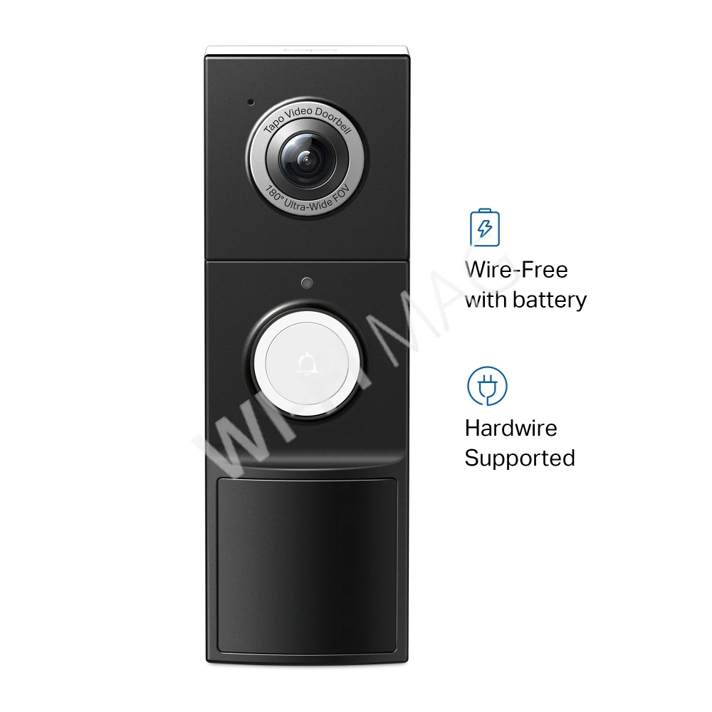 TP-Link Tapo D235, уличный видеодомофон 5 Мп с питанием от батареи или кабеля со звонком