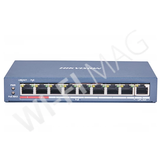 Hikvision DS-3E0109P-E(C), неуправляемый коммутатор PoE