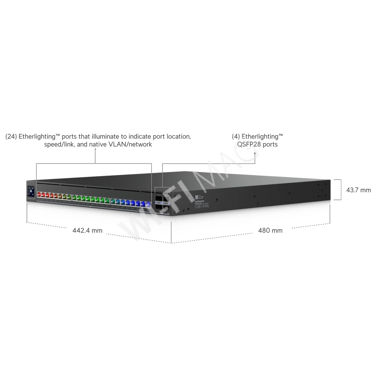 Ubiquiti Enterprise Audio/Video XG 24 PoE (2150 Вт) AVoIP-коммутатор для аудио/видео с 24 портами PoE+++ Etherlighting