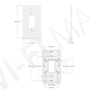 Ubiquiti Doorbell Lite Gang Box Mounting Plate White, белая монтажная пластина для видеодомофона UVC-Doorbell-Lite