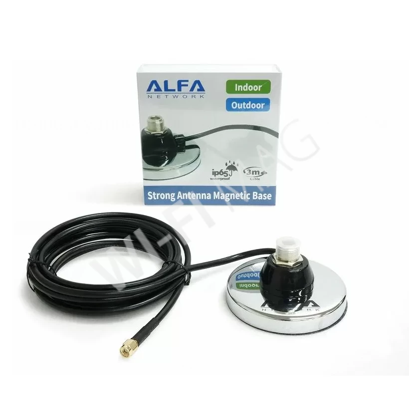 Alfa Magnetic Base ARS-AS087 магнитное основание для антенн с коннектором N Type, кабель RP-SMA male 3 м.