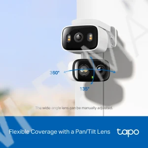 TP-Link Tapo C246D, 3Мп умная уличная с 2-мя объективами и 10,8-кратным цифровым зумом Wi-Fi-камера 2,4 ГГц