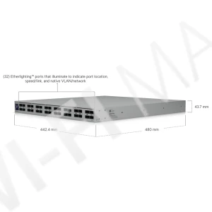 Ubiquiti UniFi Enterprise Campus Switch Core 3,2 Тбит/с, 34-портовый (32 QSFP28) Etherlighting коммутатор