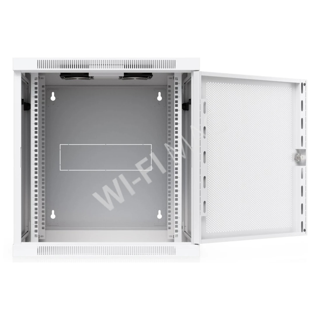 Ubiquiti 12U Rack Cabinet Perforated Front Door Swing (700 мм) двухсекционный стоечный шкаф 12U с 2-мя вентиляторами и перфорированной дверцей