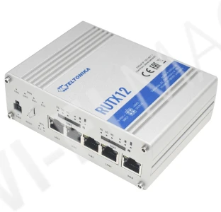 Teltonika RUTX12 WiFi LTE Cat6 Router, промышленный LTE-роутер Wi-Fi 5 с GPS и Bluetooth