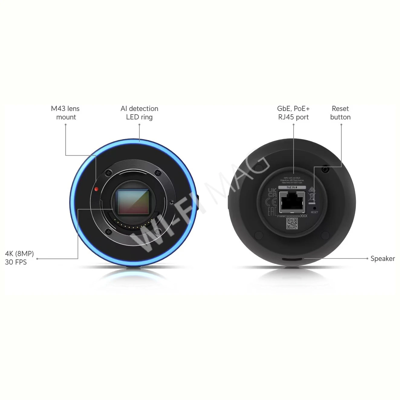 Ubiquiti UniFi Video Camera AI DSLR (17 мм) 10 Мп 4K PoE с широкоугольным объективом M43 IP-видеокамера