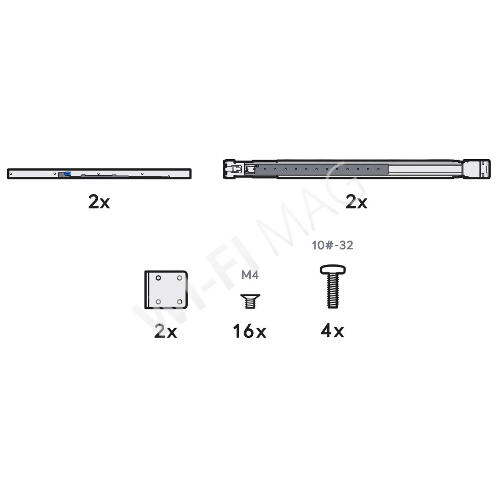 Ubiquiti UniFi Sliding Rack Rails, выдвижные направляющие для стоечного оборудования UniFi