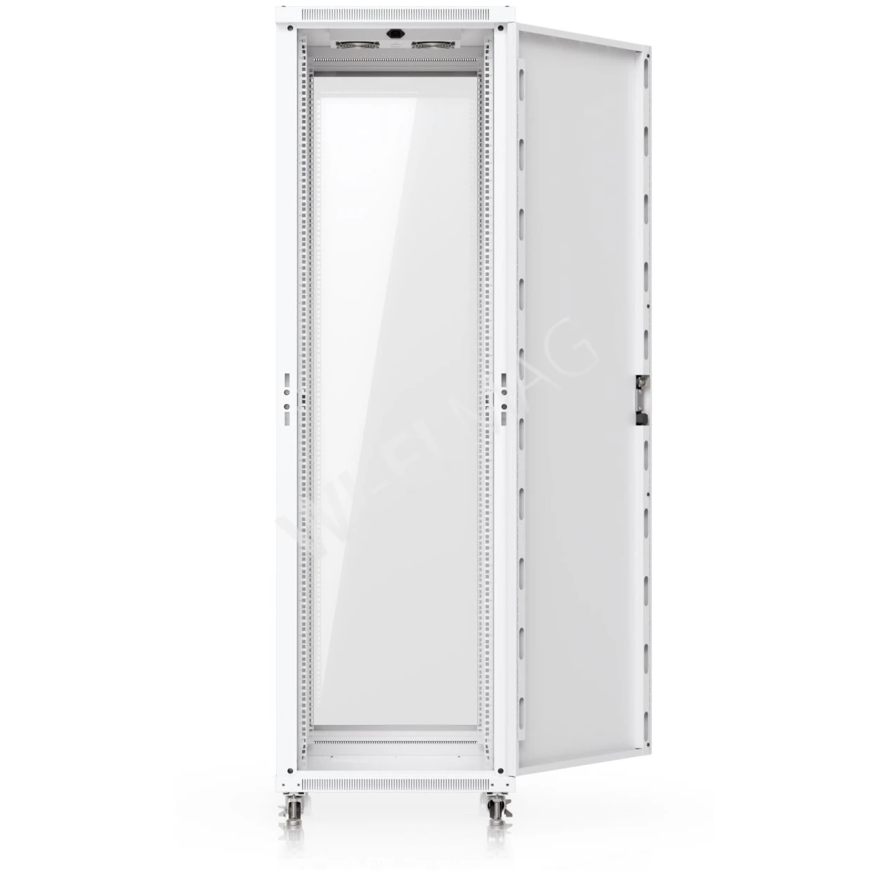 Ubiquiti 42U Rack Cabinet Glass Front Door (800 мм) напольная стойка 42U с 4-мя вентиляторами и стеклянной дверцей