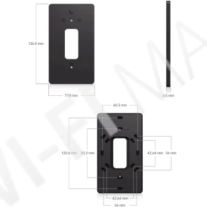 Ubiquiti Doorbell Lite Gang Box Mounting Plate Black, черная монтажная пластина для видеодомофона UVC-Doorbell-Lite