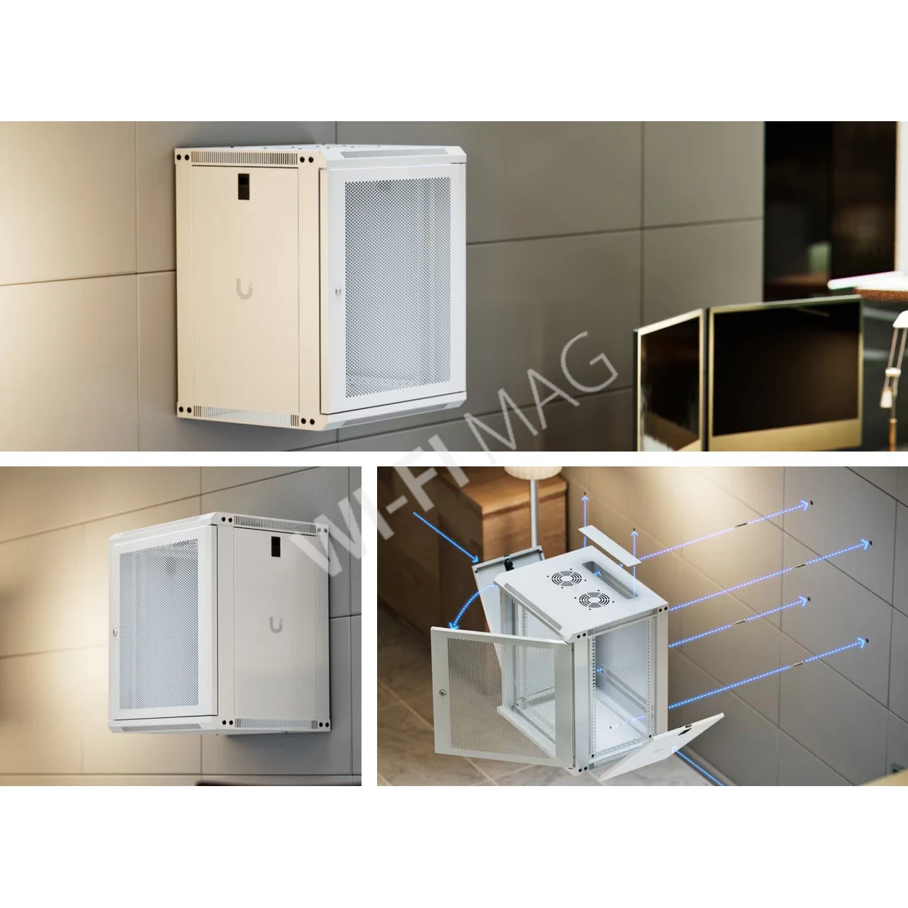 Ubiquiti 12U Rack Cabinet Perforated Front Door (450 мм) стоечный шкаф 12U с 2-мя вентиляторами и перфорированной дверцей