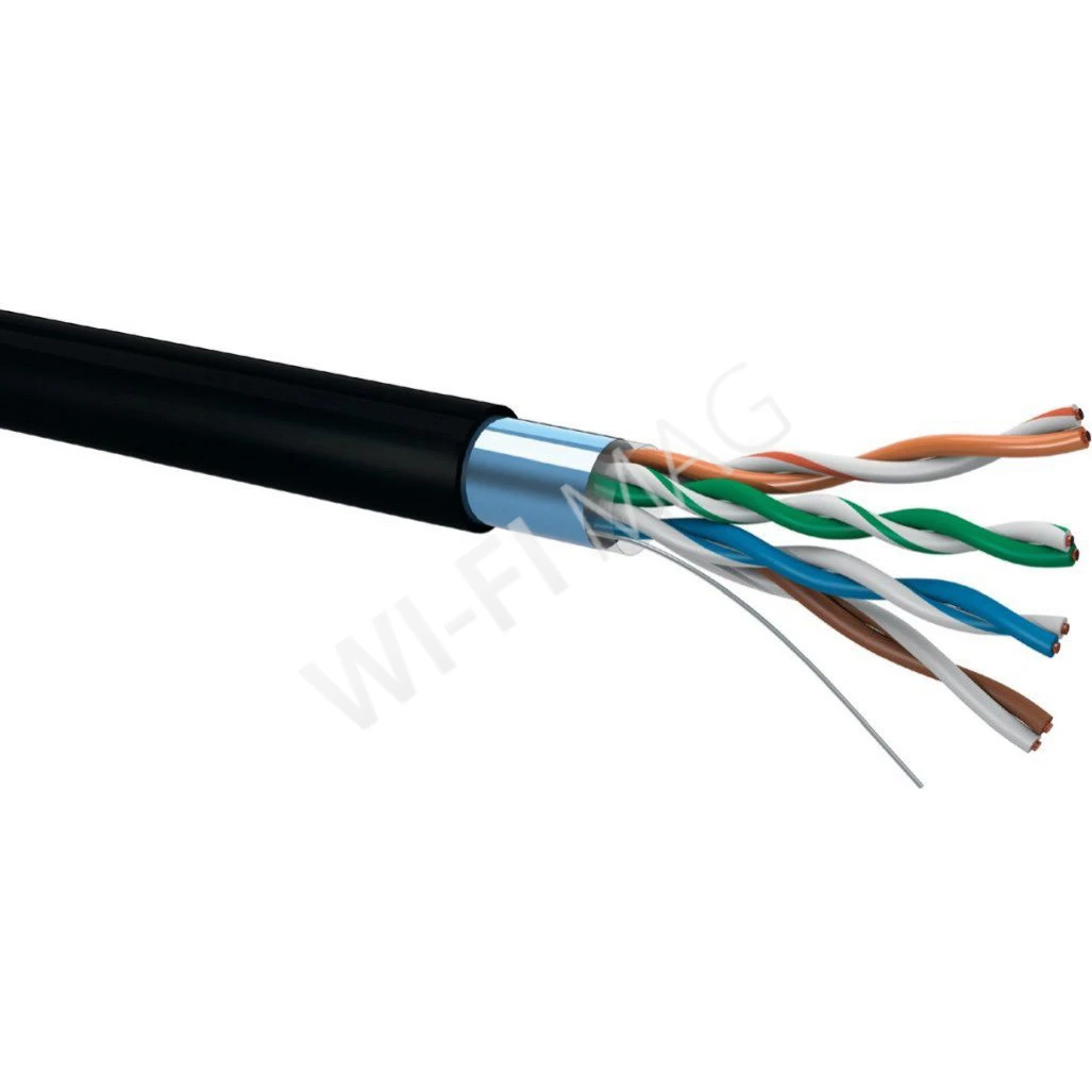 Кабель Conexpro FTP, CAT5e, PE, 24AWG, 6.3мм, 305м, черный