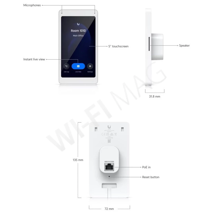 Ubiquiti UniFi Access Intercom Viewer (3-pack), комплект из 3-х дисплеев для подключения к видеодомофону UA-Intercom с двусторонним аудио