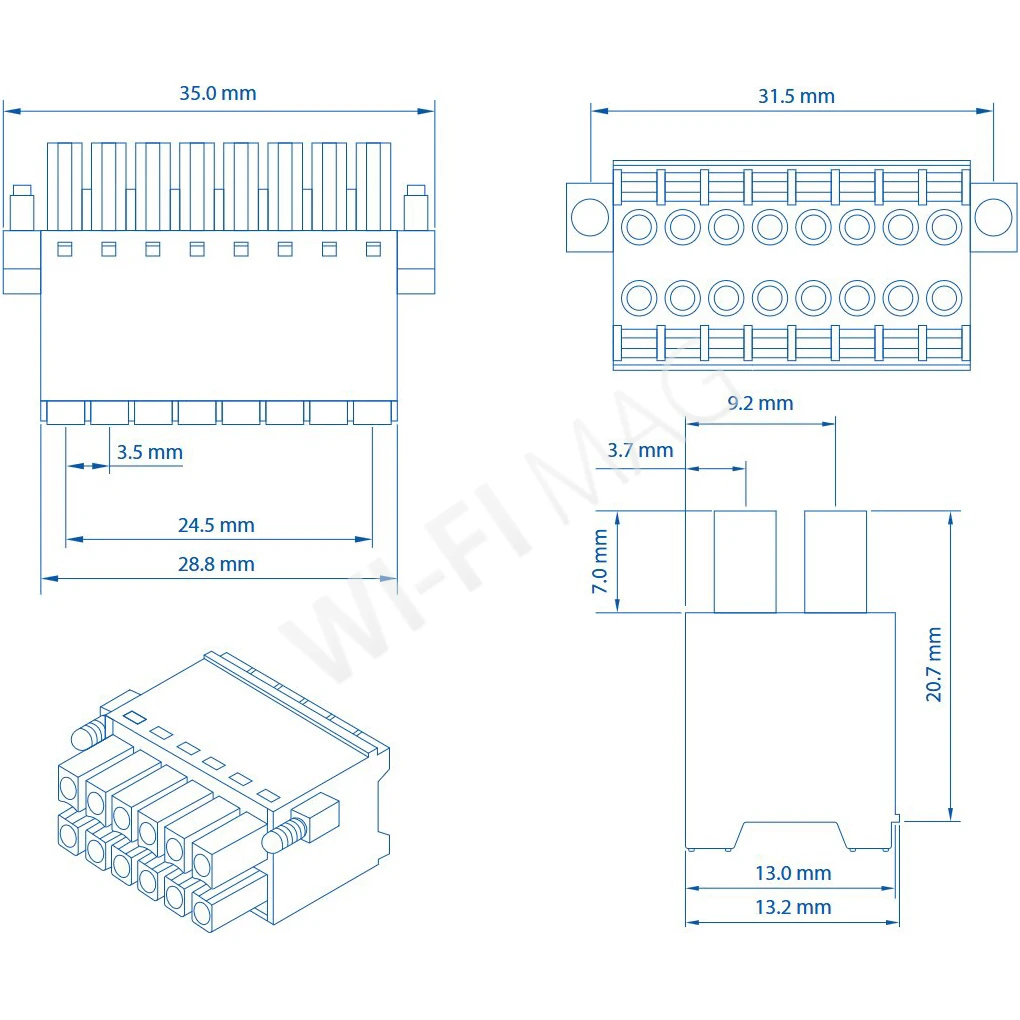 Teltonika PR4IO17K 2х8 pin Connector, терминальная колодка (коннектор)