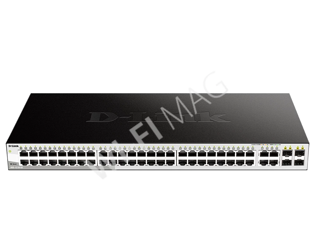 D-Link DGS-1210-52/FL, управляемый с 48 портами 1 Гбит/с и 4 комбо-портами SFP коммутатор