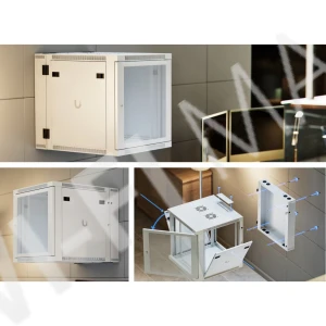 Ubiquiti 12U Rack Cabinet Perforated Front Door Swing (700 мм) двухсекционный стоечный шкаф 12U с 2-мя вентиляторами и перфорированной дверцей