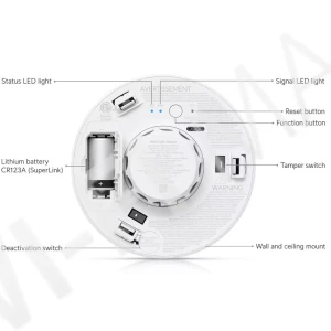 Ubiquiti UniFi Protect Smoke and CO Alarm SuperLink, беспроводной детектор дыма и угарного газа
