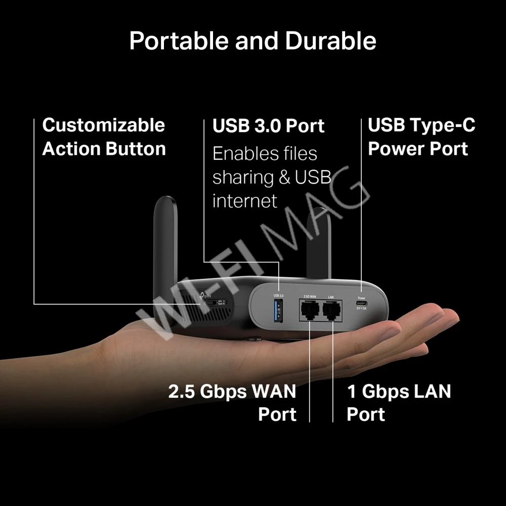 TP-Link TL-WR3602BE BE3600, двухдиапазонный портативный роутер Wi-Fi 7 для путешествий