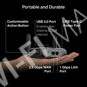 TP-Link TL-WR3602BE BE3600, двухдиапазонный портативный роутер Wi-Fi 7 для путешествий