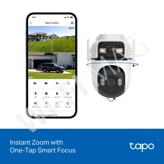 TP-Link Tapo C545D, 3Мп уличная 360° с цветным ночным видением и двумя объективами Wi-Fi 6