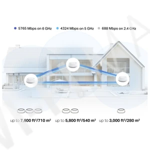 TP-Link Deco BE65-PoE BE11000 (3-pack), трехдиапазонная Mesh-система Wi-Fi 7 с поддержкой PoE (3 устройства)