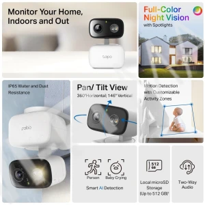 TP-Link Tapo C206, уличная умная с двусторонней аудиосвязью, цветным ночным видением и сигнализацией Wi‑Fi-камера