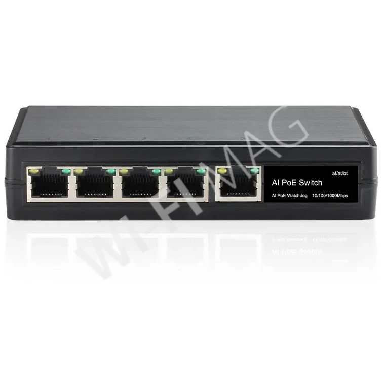 Conexpro GNT-69P51G6, 5-портовый 1 Гбит/с (4 PoE-out, 1 Poe-in) неуправляемый коммутатор