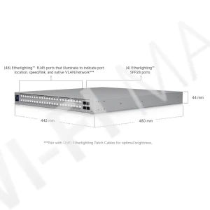 Ubiquiti UniFi Switch Pro XG 48 PoE (1080 Вт) управляемый с 48 портами PoE+++ Etherlighting коммутатор
