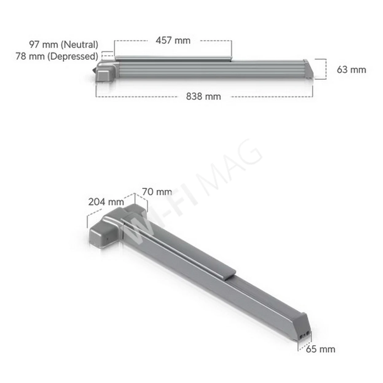 Ubiquiti UniFi Panic Bar, планка с механической ручкой для эвакуационных выходов