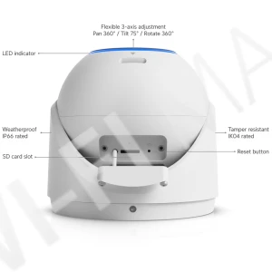 Ubiquiti UniFi Video Camera G6 Pro Turret White, 8 Мп белая уличная PoE+ турельная c 2,36-кратным оптическим зумом IP-видеокамера