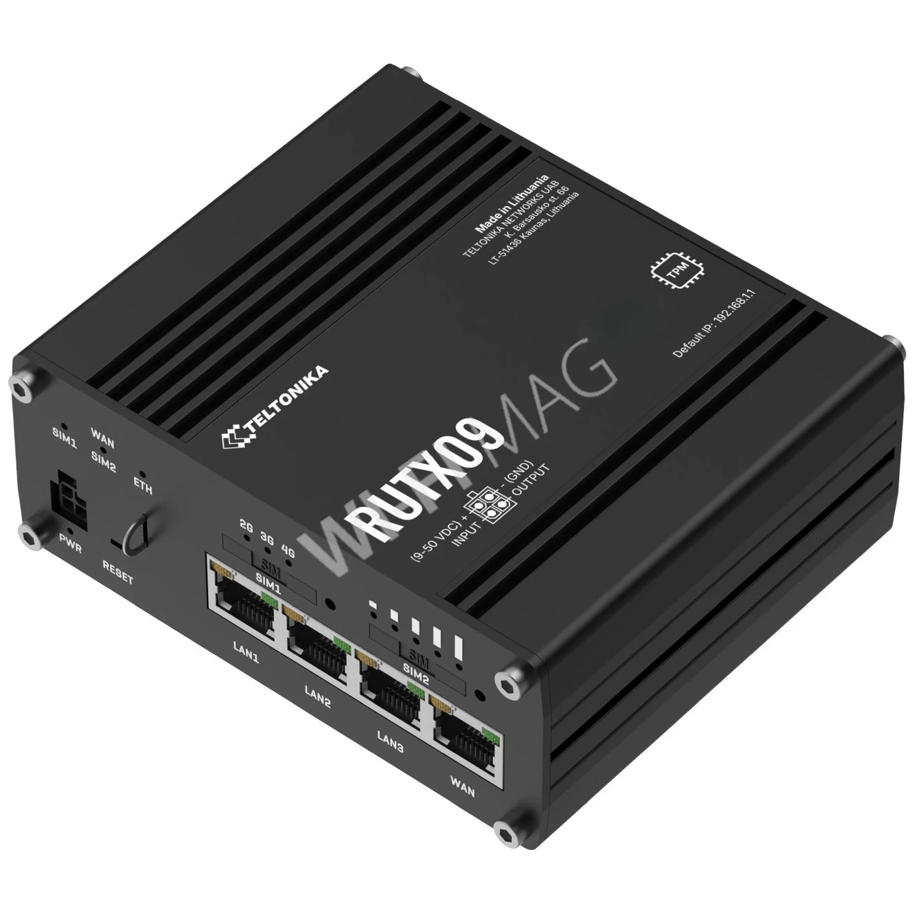 Teltonika RUTX09 Industrial Cellular Router 2 SIM, промышленный сотовый маршрутизатор GNSS