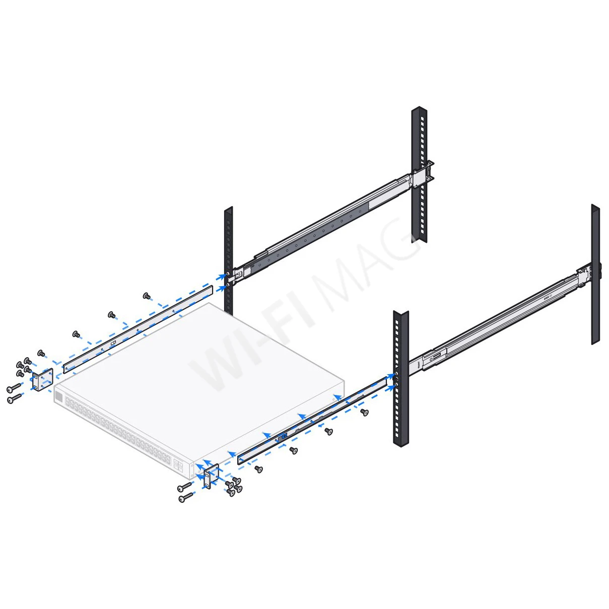 Ubiquiti UniFi Sliding Rack Rails, выдвижные направляющие для стоечного оборудования UniFi