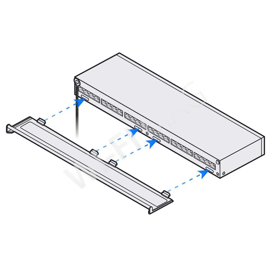Ubiquiti Ethernet Surge Protection 24-Port Rack-Mount Panel, 24‑портовая панель грозозащиты для установки в стойку