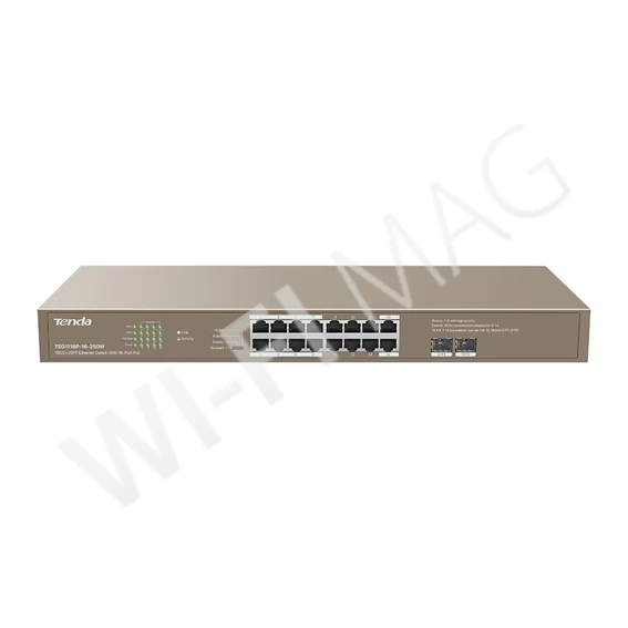 Tenda TEG1118P-16-250W неуправляемый коммутатор с PoE