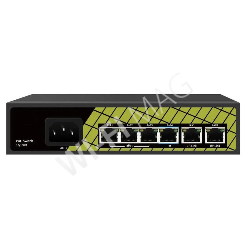 Conexpro GNT-P9206EA, 6-портовый 10/100 Мбит/с (4 PoE) неуправляемый коммутатор