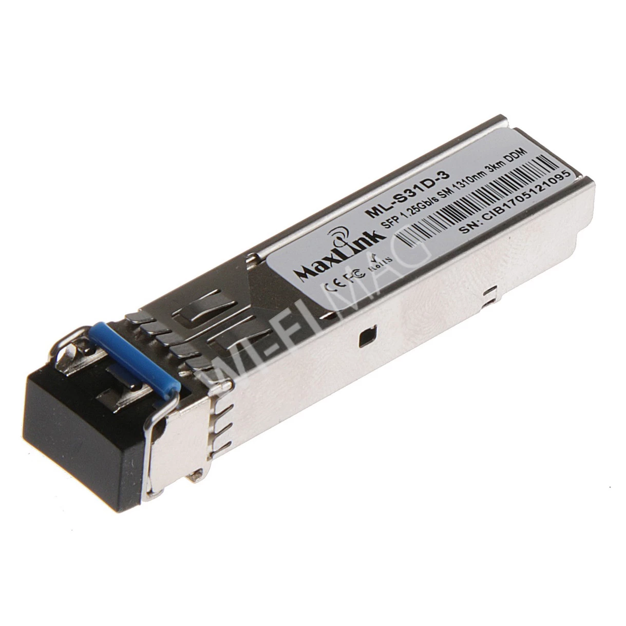 Max Link 1.25G SFP industrial optical module, SM, 1310nm, 3km, 2xLC connector, DDM, оптический модуль