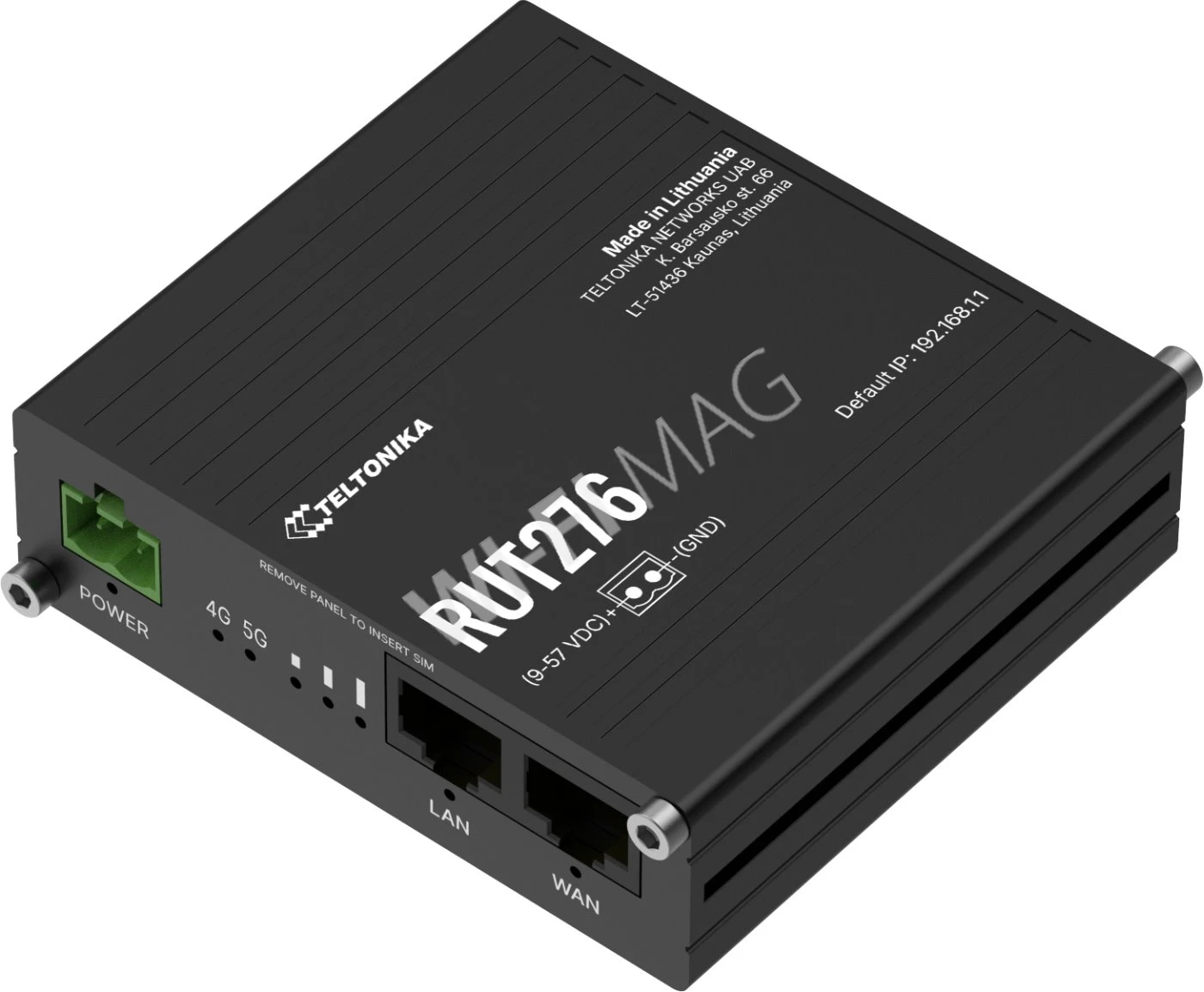 Teltonika RUT276 Compact RedCAP 5G Router, промышленный 5G маршрутизатор Wi-Fi 4