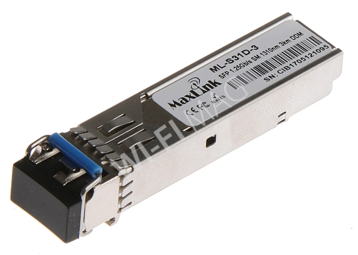 Max Link 1.25G SFP optical module, SM, 1310nm, 3km, 2x LC connector, DDM, оптический модуль