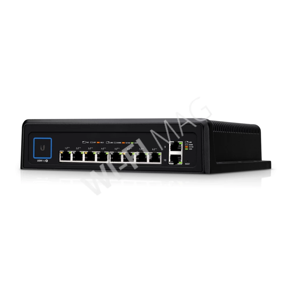 Ubiquiti UniFi Industrial Switch, управляемый 10-портовый с 8-ми портами PoE++ коммутатор
